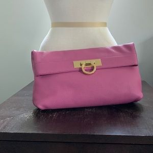 Salvatore Ferragamo pink wrist clutch handbag barely worn excellent condition.